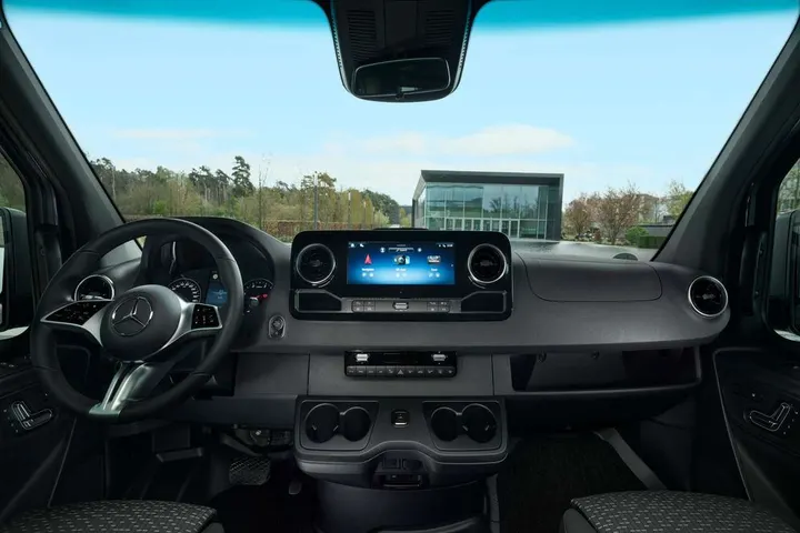 Mercedes-Benz Sprinter cockpit with navigation display